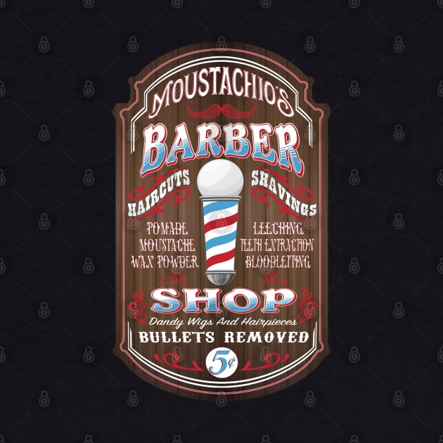 Moustachio's Barber Shop Sign by Minnie Malarkey